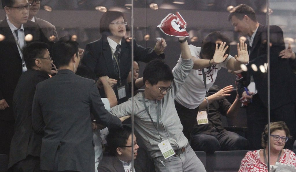 Fong was ordered to pay a HK$2,000 fine, and she and two of her assistants were convicted of violating a Legco ordinance. Photo: Dickson Lee