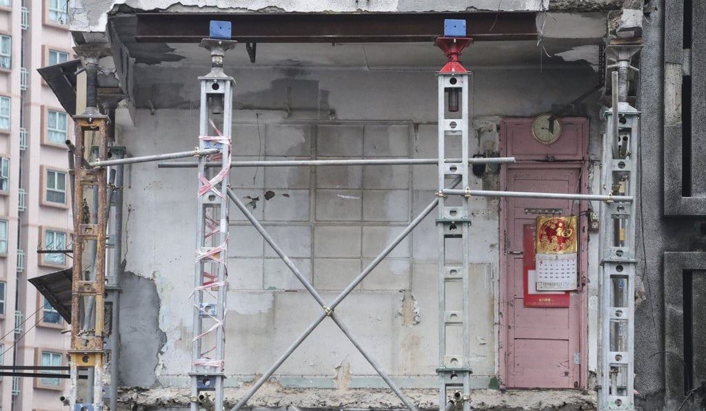 Construction and repair work in progress after the collapse. Photo: Felix Wong