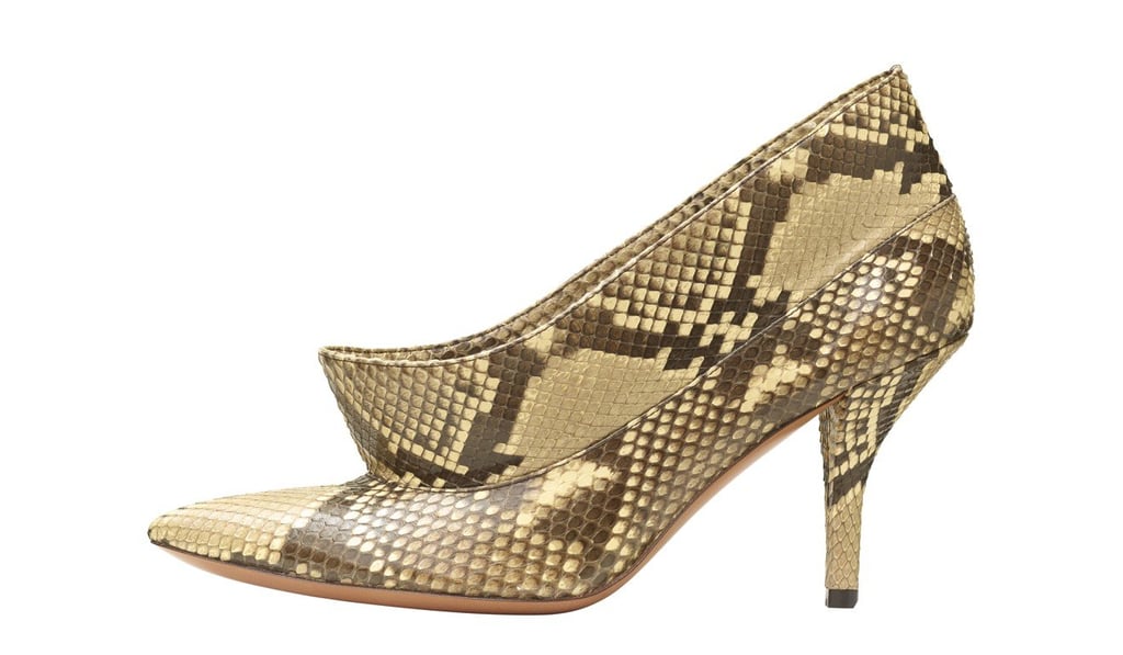 This python leather collar pump creates the perfect contrast, and will give any outfit an edgy look.