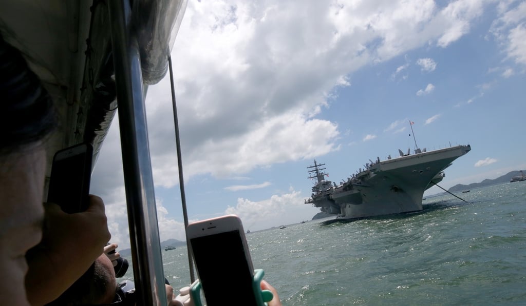 USS Ronald Reagan is the first American aircraft carrier to stop in Hong Kong in two years. Photo: David Wong