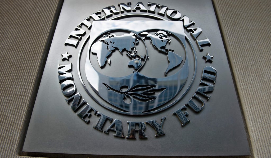 The logo outside the headquarters of the International Monetary Fund in Washington. Photo: AFP The logo outside the headquarters of the International Monetary Fund in Washington. Photo: AFP