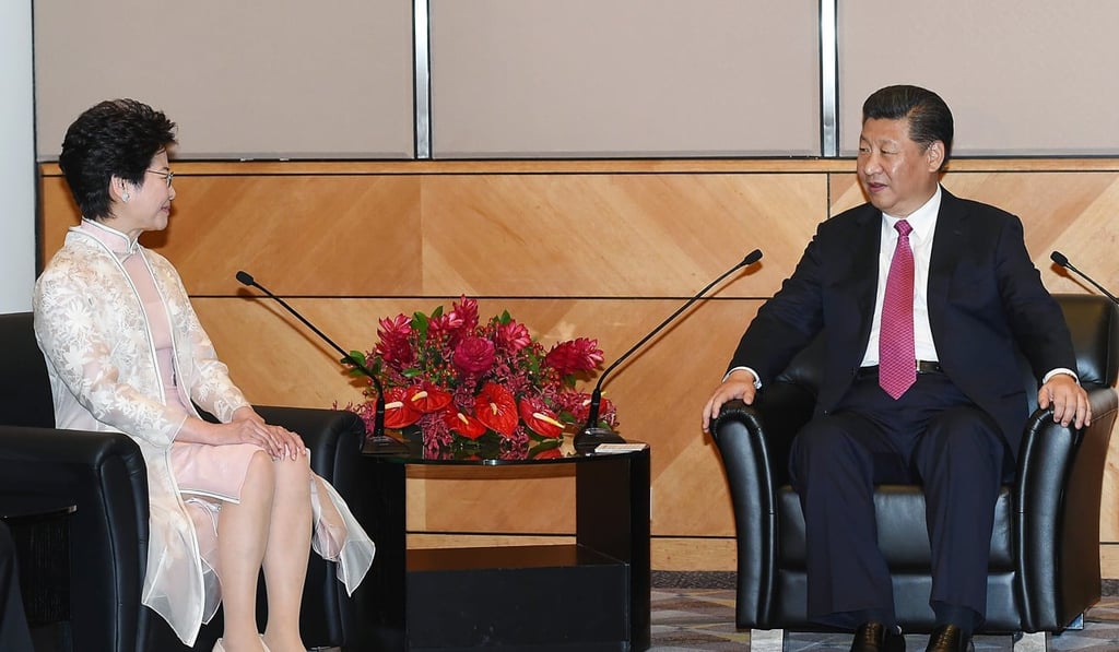 President Xi Jinping and Chief Executive Carrie Lam Cheng Yuet-ngor at Lam’s inauguration in July. Photo: ISD