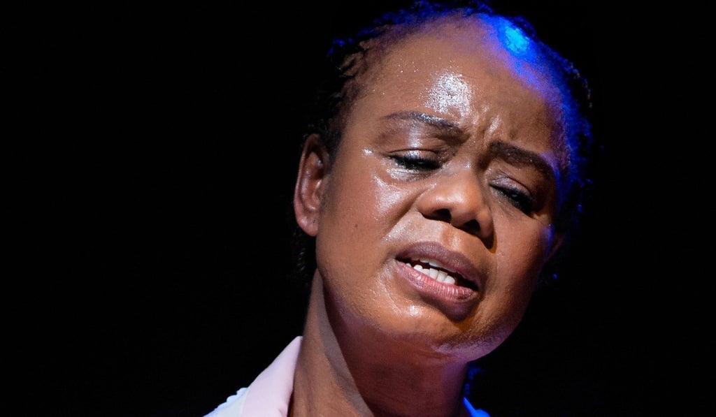 Thembi Mtshali-Jones combines song, dance and narrative in A Woman in Waiting. Photo: Val Adamson (The Playhouse Company) Thembi Mtshali-Jones combines song, dance and narrative in A Woman in Waiting. Photo: Val Adamson (The Playhouse Company)