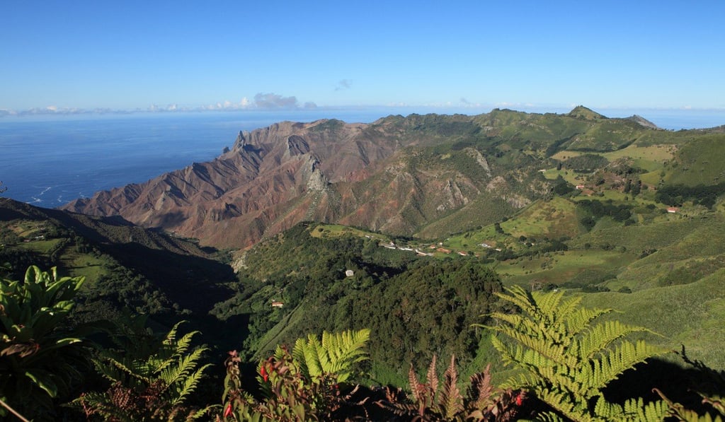 The Sandy Bay district St Helena Island viewed from central peaks.