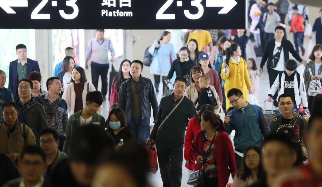Passengers on the move at Yuncheng North Railway Station in northern Shanxi province on Saturday. Photo: Xinhua Passengers on the move at Yuncheng North Railway Station in northern Shanxi province on Saturday. Photo: Xinhua