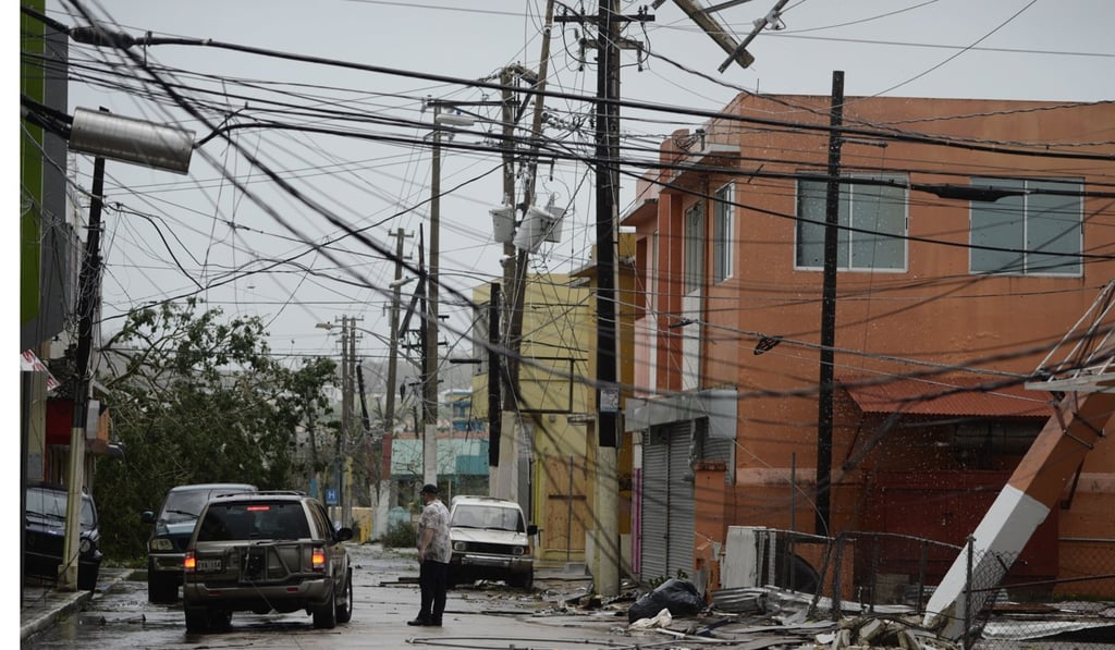 Damaged power lines in Humacao, Puerto Rico. Photo: AP
