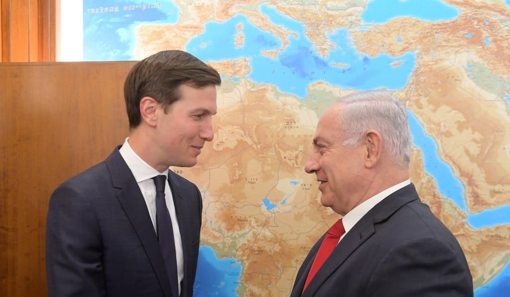 Israeli Prime Minister Benjamin Netanyahu welcomes Jared Kushner, Middle East adviser and son-in-law to US President Trump, in Jerusalem in June. File photo: EPA