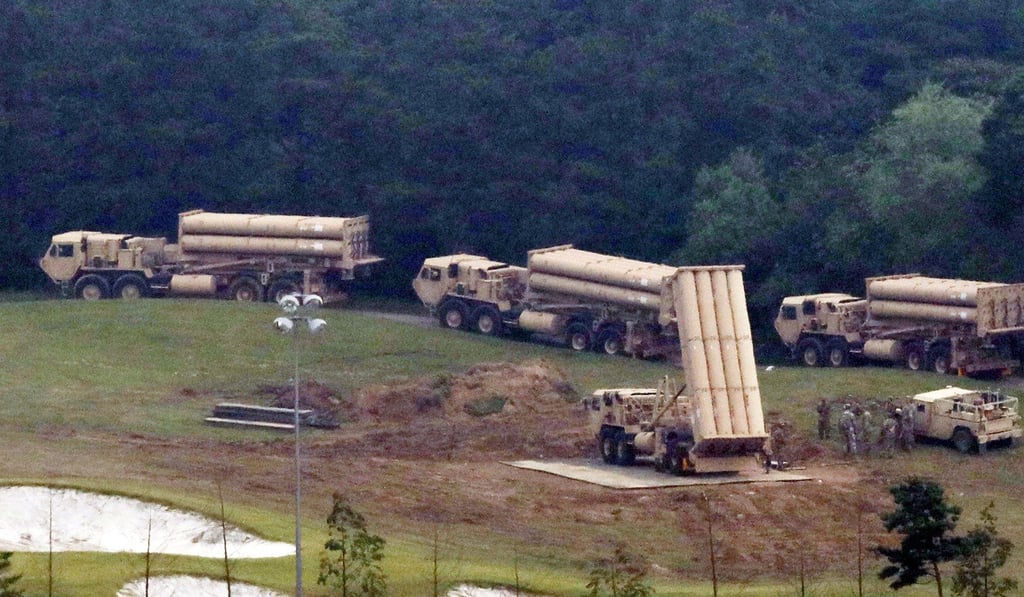 Terminal High Altitude Area Defence interceptors are seen as they arrive at Seongju, South Korea. Photo: Reuters