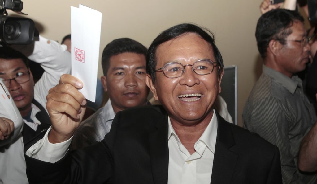 Opposition Cambodia National Rescue Party President Kem Sokha is in prison on treason charges. Photo: AP Opposition Cambodia National Rescue Party President Kem Sokha is in prison on treason charges. Photo: AP