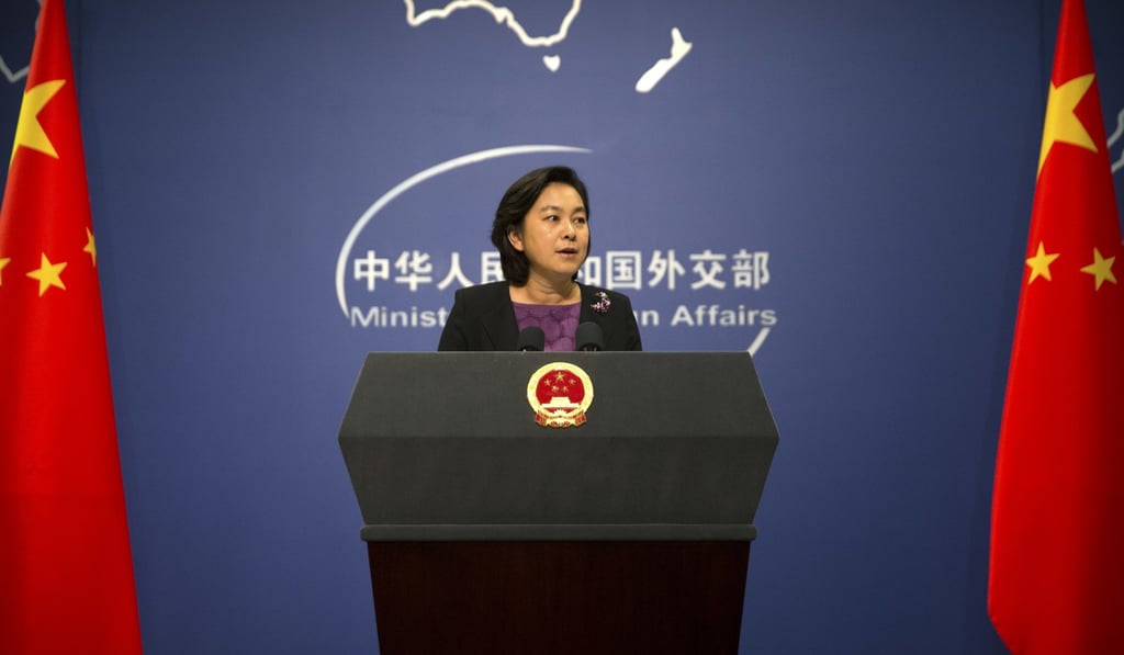 Chinese foreign ministry spokeswoman Hua Chunying spoke at a press briefing in Beijing on Friday, September 15, 2017 to condemn North Korea's missile launch last month. Photo: AP Chinese foreign ministry spokeswoman Hua Chunying spoke at a press briefing in Beijing on Friday, September 15, 2017 to condemn North Korea's missile launch last month. Photo: AP