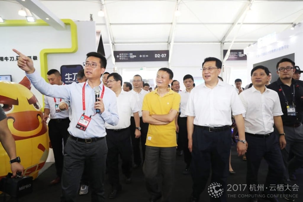 Jack Ma, executive chairman of the Alibaba Group, at the company’s Computing Conference in Hangzhou. Photo: SCMP