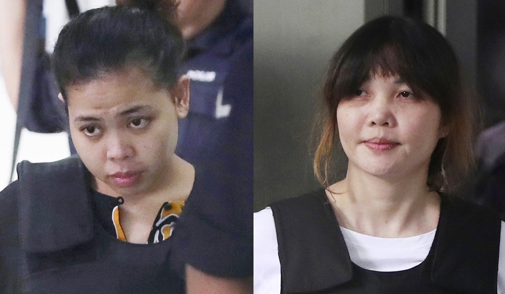 Siti Aisyah (left) and Doan Thi Huong, who have been accused of killing the estranged half-brother of North Korea’s leader Kim Jong-un in February. Pictures: AP