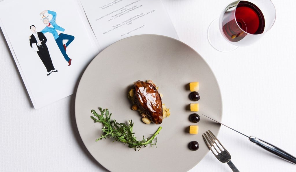 Pierre’s grouse fillet with white bacon, thyme and peaty whisky.