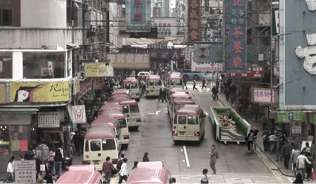 The micro park refuse skip project, led by mentor Mimi Hoang, envisages mobile parks deployed on demand.