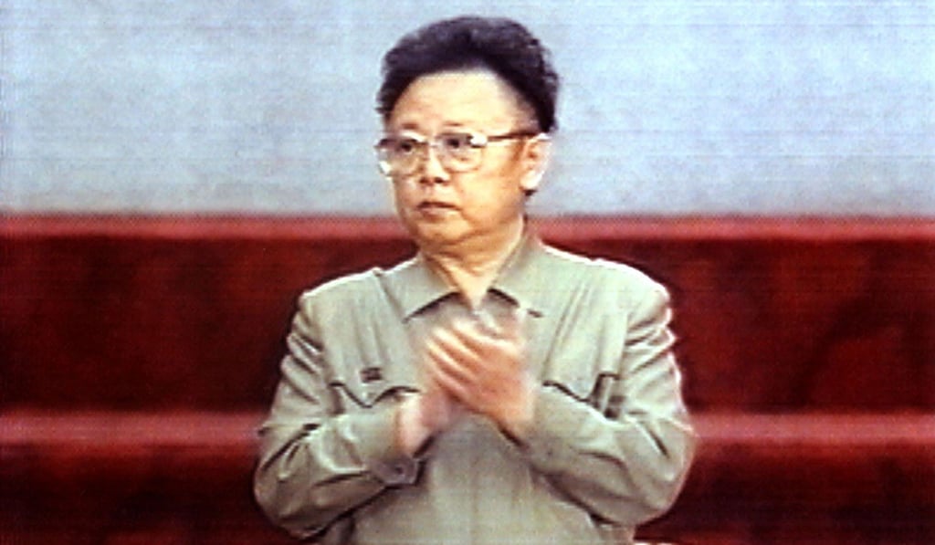 Television footage shows Kim Jong-il on April 8, 1999, during a budget session of North Korea's parliament, the Supreme People's Assembly, in Pyongyang. Picture: AFP
