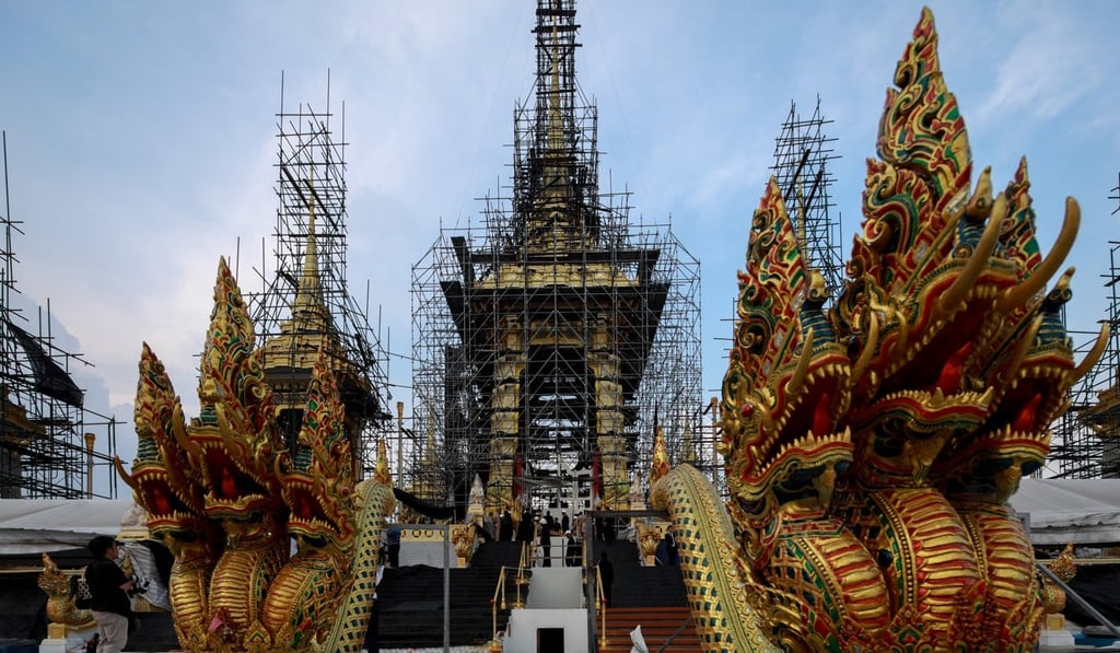 The ceremonial site under construction in Bangkok. Photo: Reuters/Athit Perawongmetha