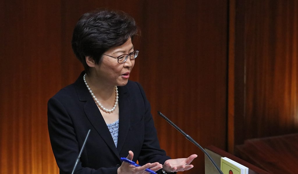 Chief Executive Carrie Lam attends a question-and-answer session at the Legislative Council in Tamar on Thursday. Photo: Felix Wong