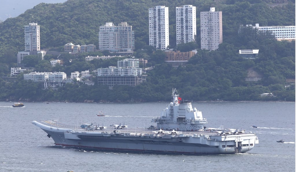 China’s Liaoning aircraft carrier enters Hong Kong waters. Photo: Felix Wong