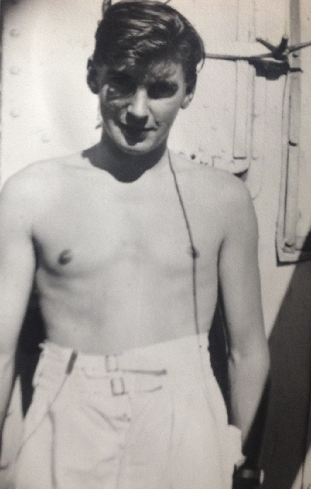 Stewart Hett aboard the HMS Amethyst in 1949. Photo: courtesy of Stewart Hett