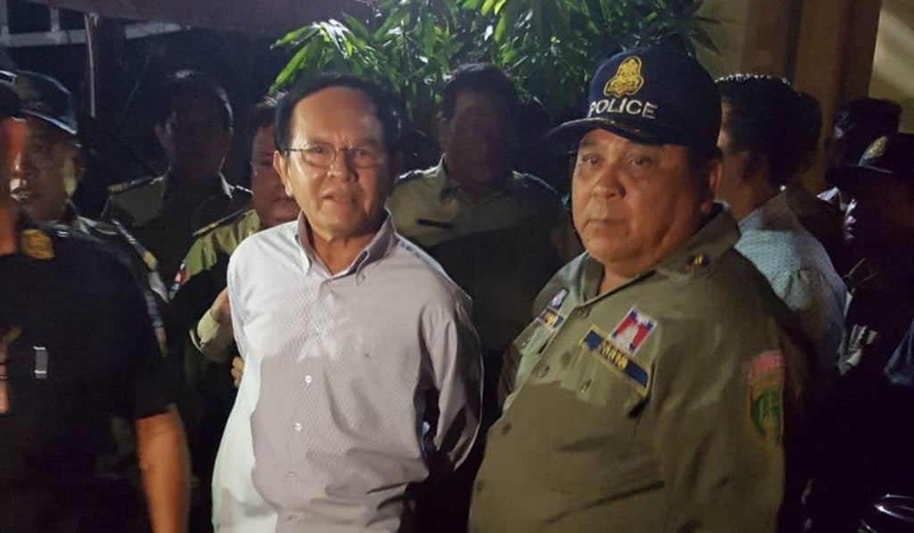 Cambodia's opposition leader Kem Sokha was arrested at his home in Phnom Penh last month. File photo: EPA