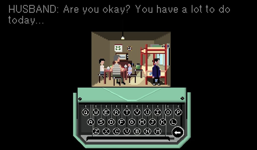 A randomised mapping of characters to your virtual keyboard conveys the difficulties of talking in a foreign tongue.