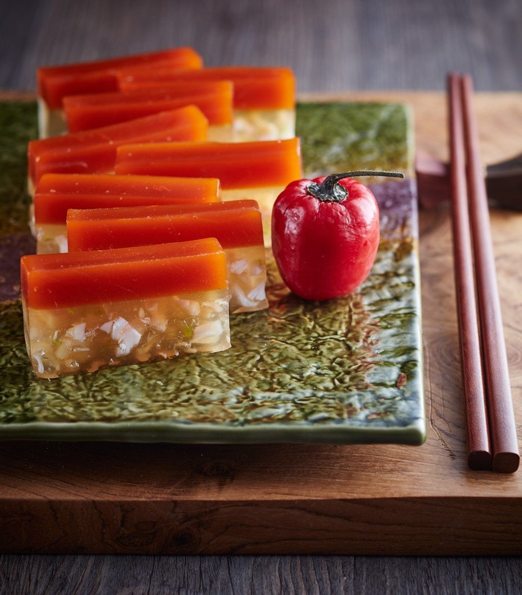 Yue’s lobster terrine with manzano chilli pepper jelly.