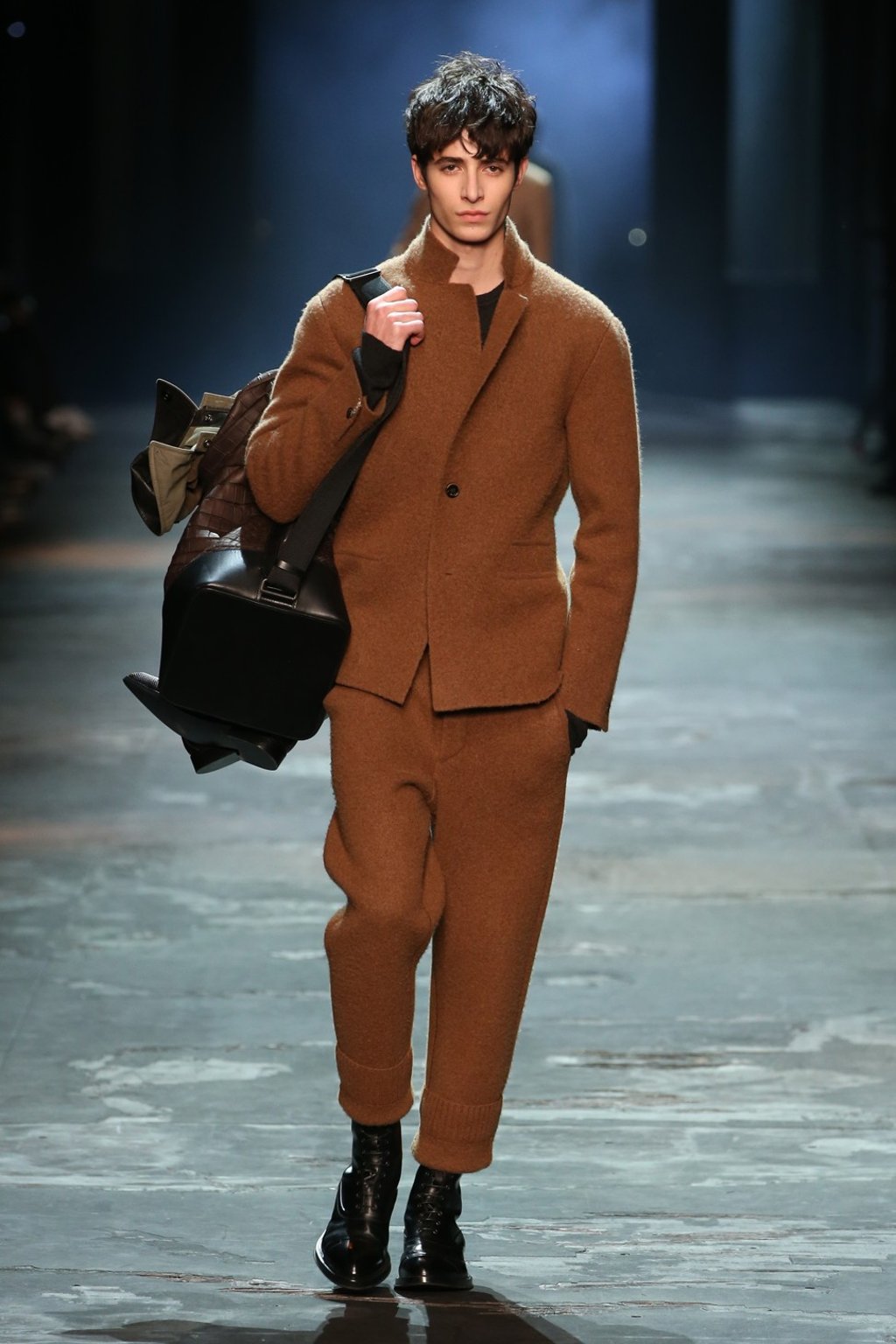 Shades of brown, such as camel, are now back in vogue for men, especially at Berluti.