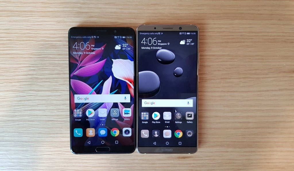 Huawei Mate 10 (left) and Mate 10 Pro. Photo: Ben Sin