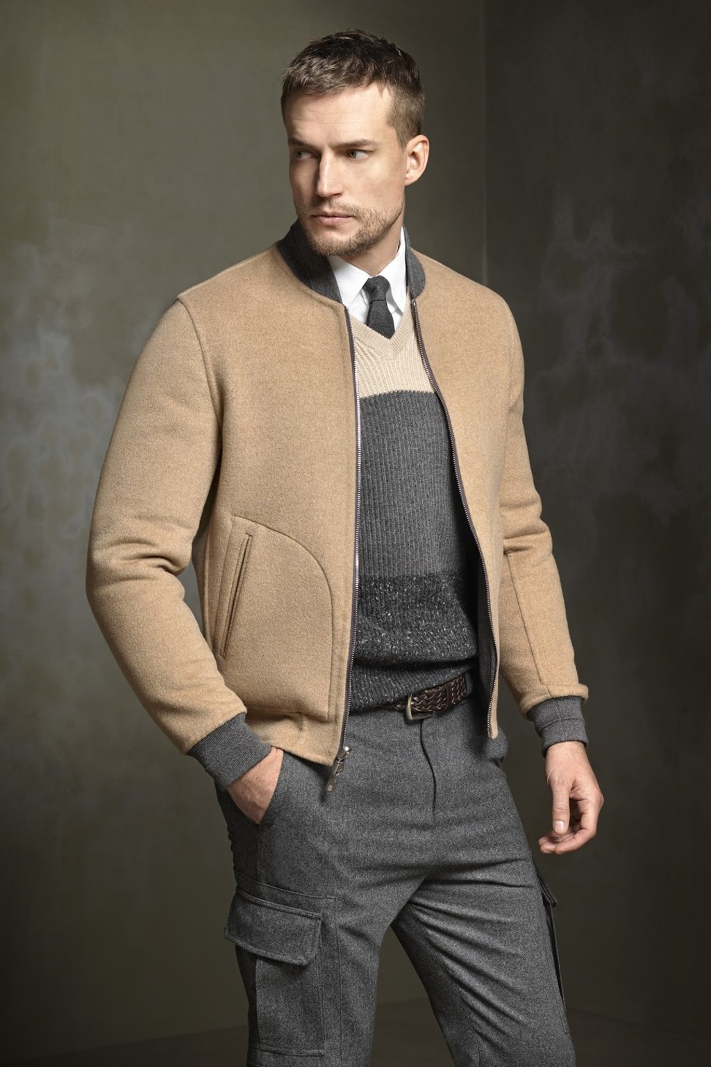 The camel trend of the 1970s is informing men’s colours and cuts today for Brunello Cucinelli and others.
