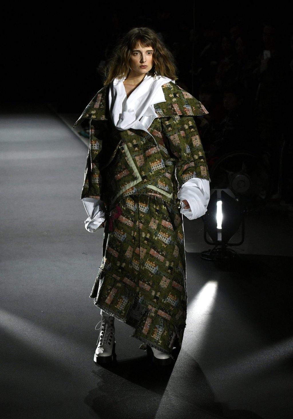 A creation by Japanese designer Yoshiki Hanzawa is shown during the Amazon Fashion Week Tokyo on Monday. Photo: EPA