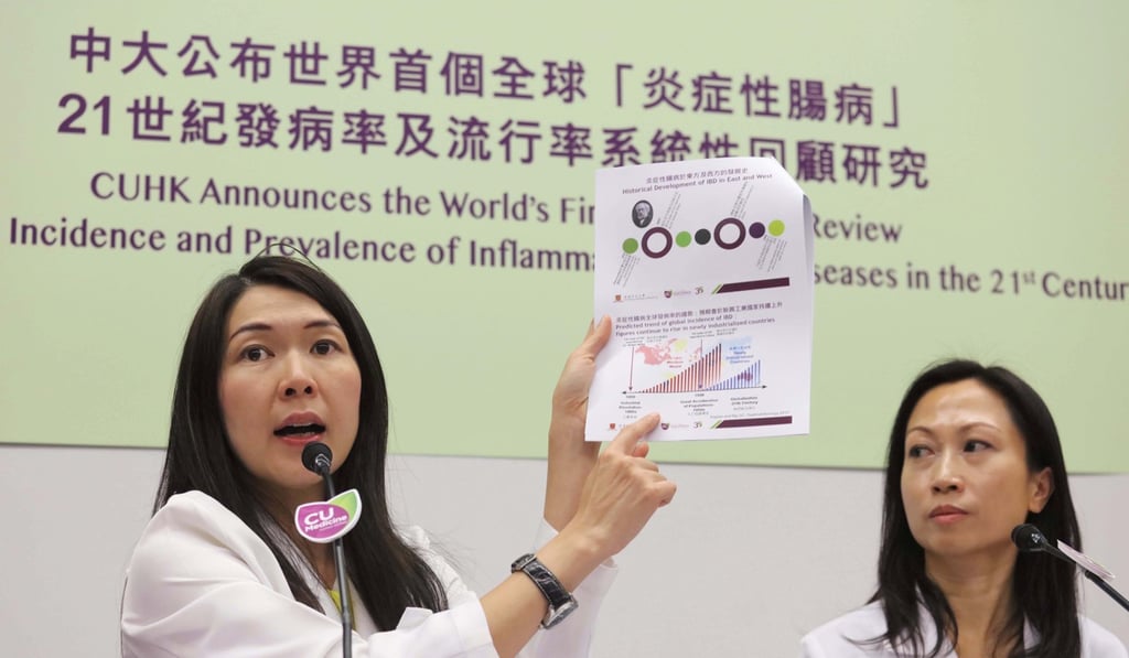 Dr Ng Siew-chien (left) is among CUHK researchers who published a study on the incidence rate of IBD in an esteemed medical journal in October 2017. Photo: HANDOUT Dr Ng Siew-chien (left) is among CUHK researchers who published a study on the incidence rate of IBD in an esteemed medical journal in October 2017. Photo: HANDOUT