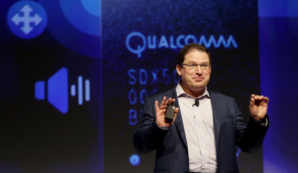 Qualcomm’s executive vice-president Cristiano Amon speaking at the 4G/5G Summit in Hong Kong. Photo: Xiaomei Chen