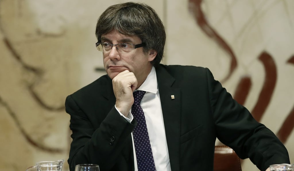 Catalan regional President Carles Puigdemont chairs the Catalan Government's weekly meeting in Barcelona, Spain. Photo: EPA-EFE