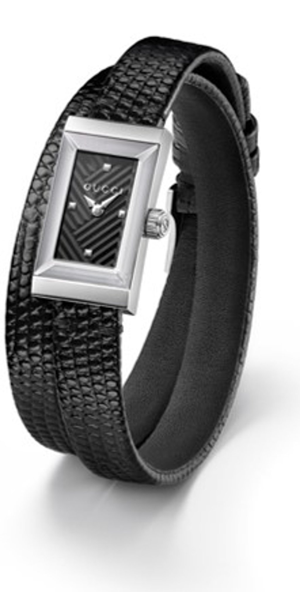 One of the models features a lizard skin strap.