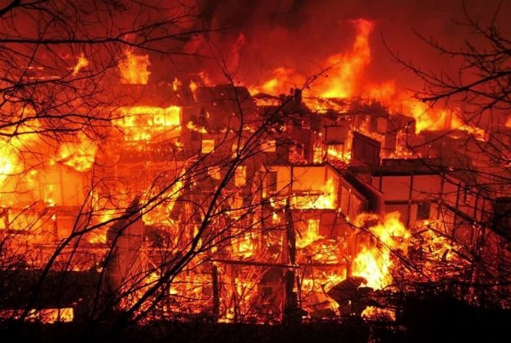 An inferno in Shangri-La Old Town on January 11, 2014.
