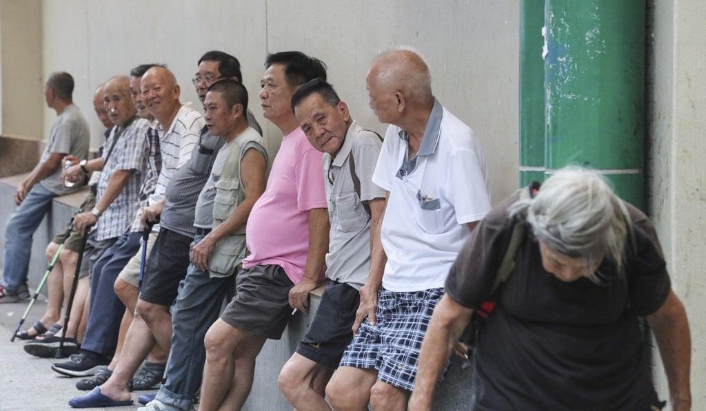 Elderly residents are seen in Sham Shui Po. Hong Kong’s ageing population has led to many concerns, from a contracting workforce to a sharp decline in the property market. Photo: Felix Wong