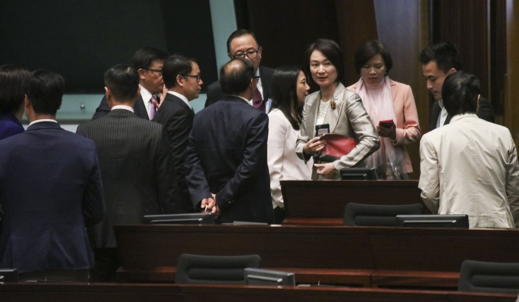 Lawmakers attend a Legislative Council meeting in Tamar on October 19. Chief Executive Carrie Lam will need support from lawmakers to enact the agenda she laid out in her policy address. Photo: Felix Wong