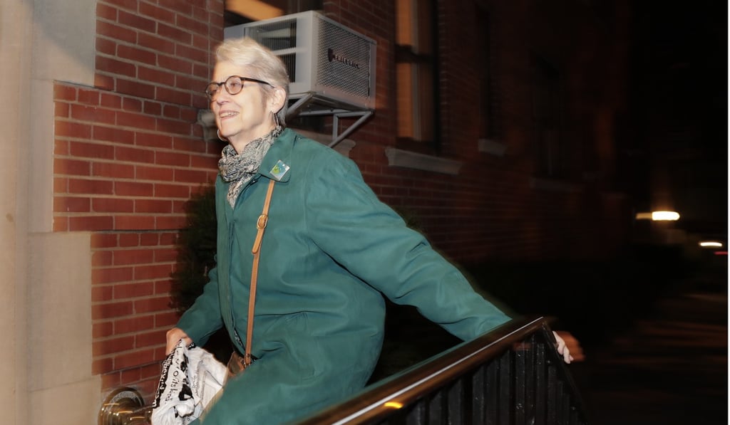 Jessica Leeds outside her flat in New York. Photo: AP