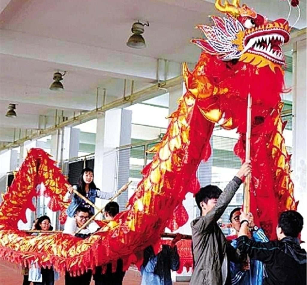 At least 15 people are needed to manipulate the dragon. Photo: Handout