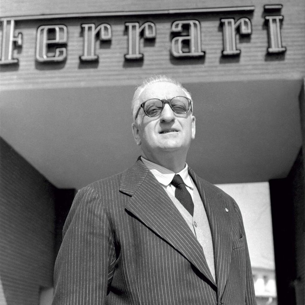 Enzo Ferrari outside the Maranello factory in 1957. Enzo Ferrari outside the Maranello factory in 1957.