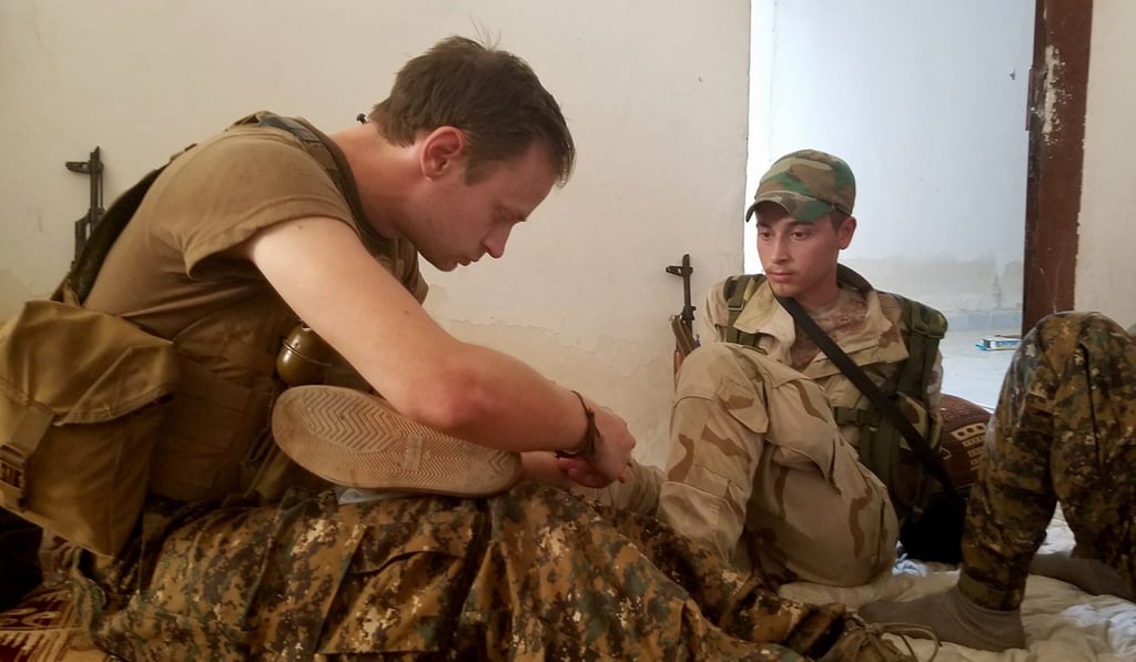 Taylor Hudson (left) from Pasadena, California, volunteered to fight with a militia force in Syria in 2016. He had studied medicine at Eastern Washington University and although he never earned his degree, he has served as a medic. Photo: TNS