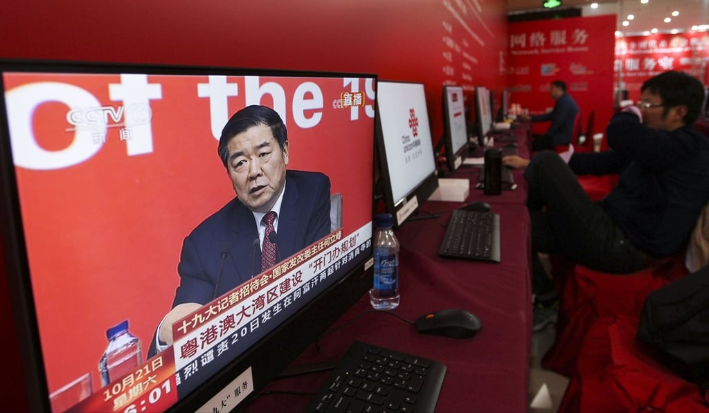 He Lifeng, chairman of the National Development and Reform Commission, speaks to the media on Saturday. Photo: Simon Song