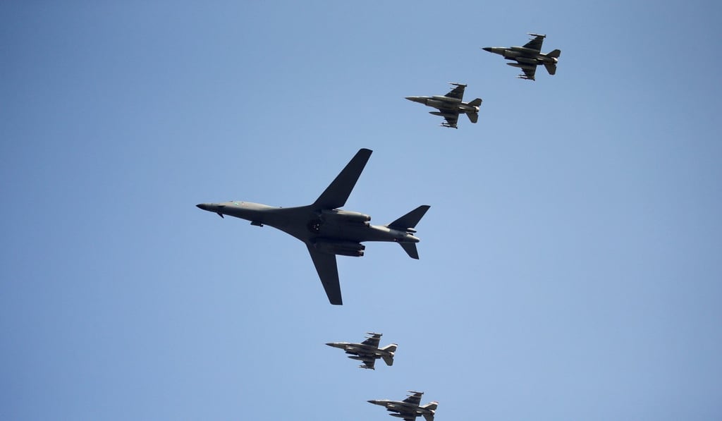Two US Air Force B-1B bombers like the one above flew over the Korean Peninsula in a show of force earlier this month. Photo: Reuters