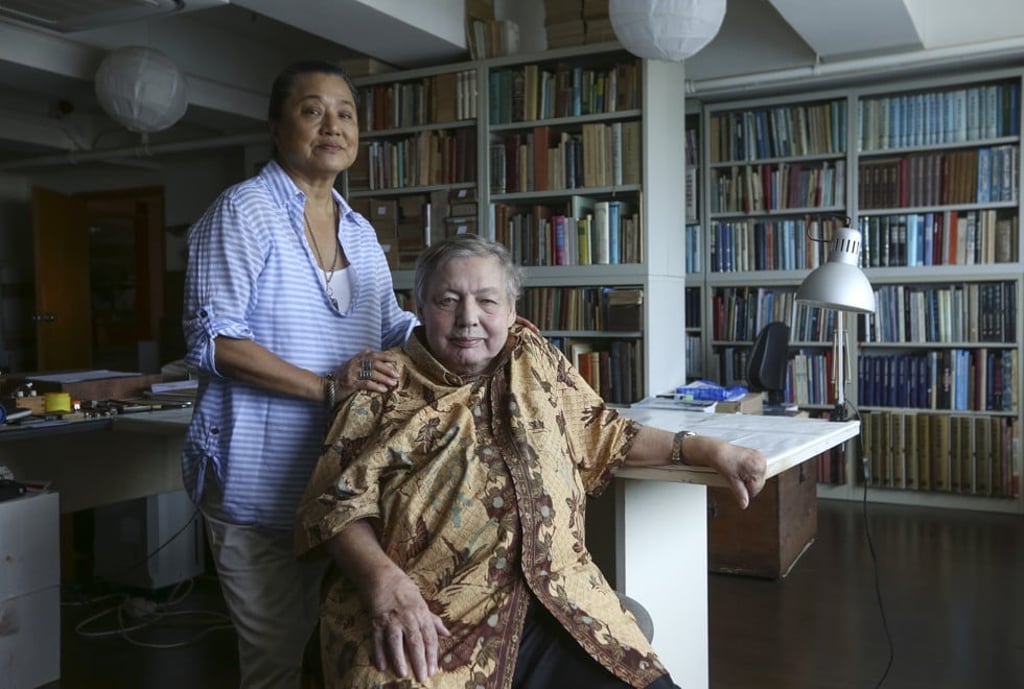 Werner Burger and his wife, Lucy Tsai Yui-mei, at the warehouse in Chai Wan that houses his coin collection. Picture: Xiaomei Chen