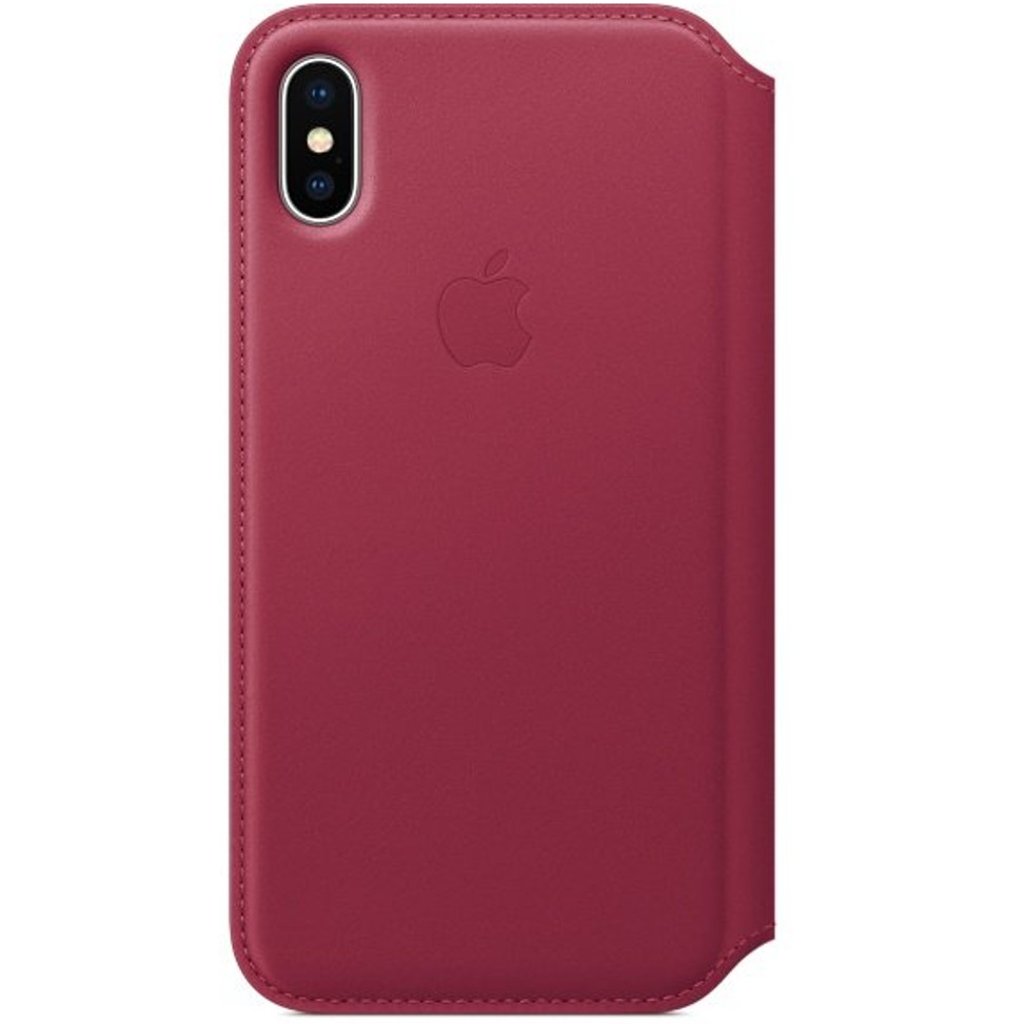 Berry red leather case for the iPhone X