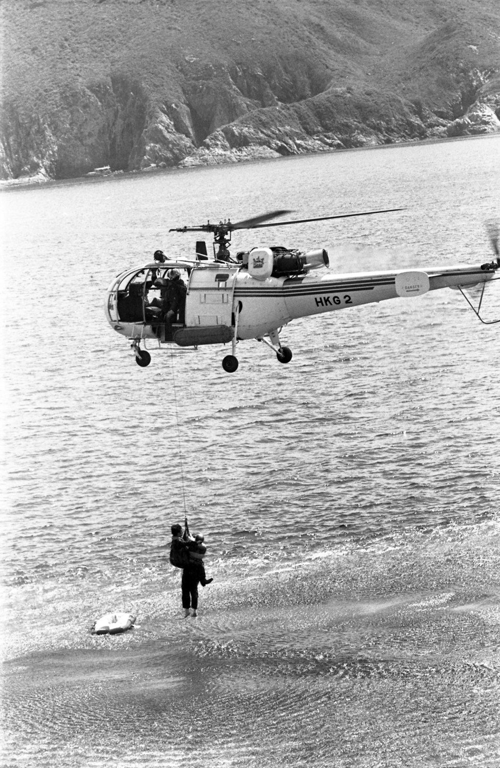 A Royal Hong Kong Auxiliary Air Force search and rescue exercise in the 1980s.