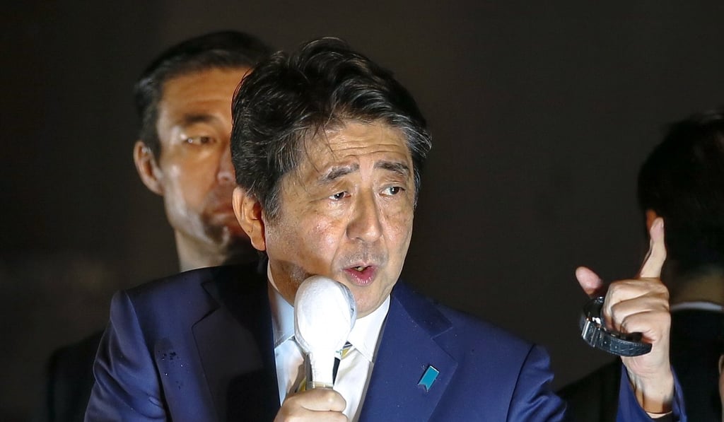 Japanese Prime Minister Shinzo Abe won convincingly in Sunday’s snap election, giving him the chance to rule for a third term. Photo: EPA