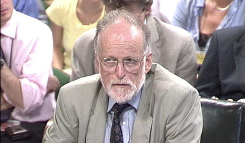 British Ministry of Defence scientist David Kelly is questioned by the Foreign Affairs Select Committee in London. Photo: AP