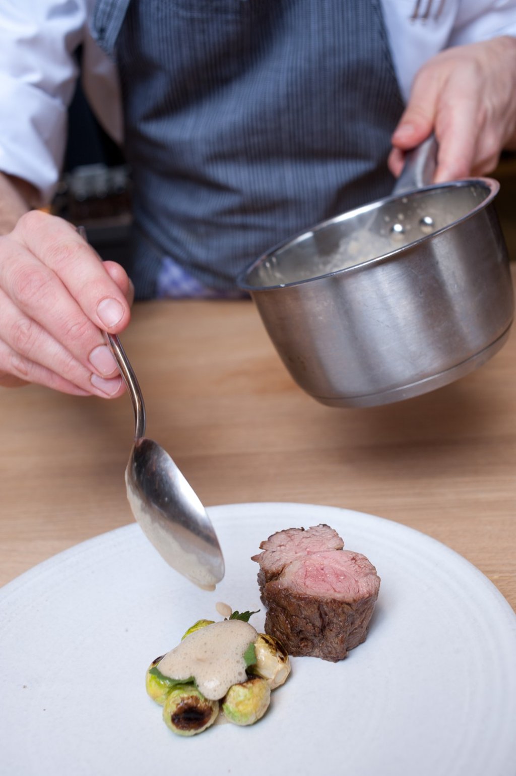 Lamb with Brussels sprouts and nettle from Nobelhart & Schmutzig. Lamb with Brussels sprouts and nettle from Nobelhart & Schmutzig.