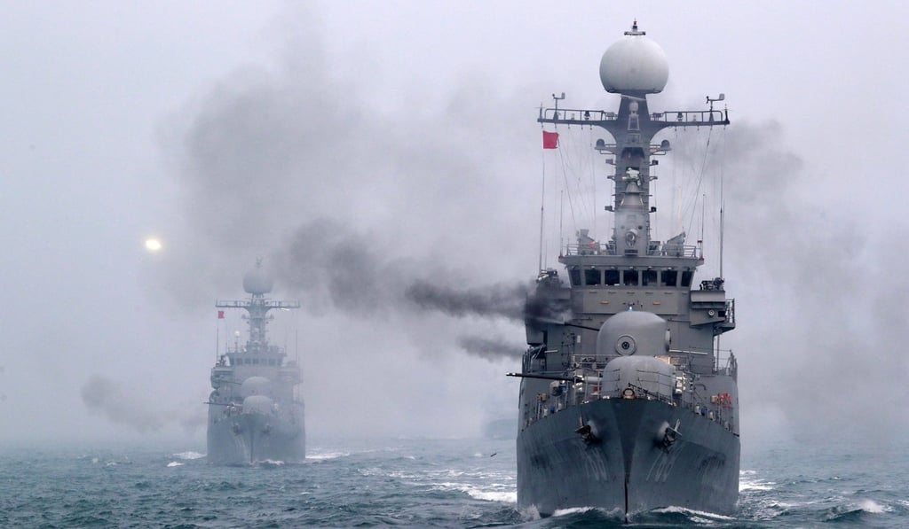South Korean warships hold anti-submarine live-fire drills. File photo: EPA